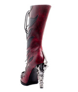 PYRA, 5 Inch Claw Heel with Fire Design Boots by Hades Back View