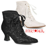 Costume Boots | 253-Elizabeth 2.5" Lace Ankle Boots