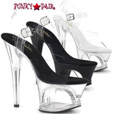 Pleaser | Moon-708, 7 Inch Cutout Platform Ankle Strap Sandal