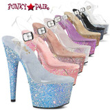 Pleaser | Adore-708LG, 7 Inch Glitter Heels