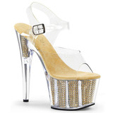 Adore-708SRS, 7 Inch Stiletto Heel Stimulated Rhinestones Platform Bottom