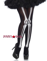 Black Women's Skeleton Bone Tights | Leg Avenue LA7733