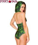 Roma | R-3417, Rave 420 Leaf Hooded Romper back view