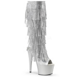 Adore-2024RSF, 7 Inch Heel Fringe Knee High Boots