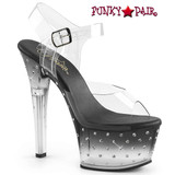 Pleaser | Aspire-608STD, 6 Inch High Heel Ankle Strap with Rhinestone