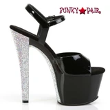 Pleaser Sky-309CHRS, Rhinestones Platform and Heel Ankle Strap Sandal