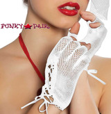 Roma | R-GLF, Fishnet Gloves  color white