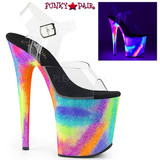 Pleaser Shoes | Flamingo-808GXY, Stiletto Heel with Reactive Galaxy Effect Platform Bottom