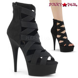 Pleaser Boots | Delight-600-24, Cage Style Open Toe Platform Bootie