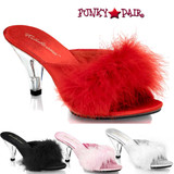 Fabulicious | BELLE-301F, 3" Lingerie Marabou Slipper