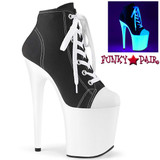 Pleaser Flamingo-800SK-02, Black 8 Inch Platform Canvas Sneaker