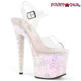 Pleaser | Unicorn-708LG, Glitter Platform Sandal with Unicorn Heel