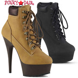 Pleaser | Delight-600TL-02, Lace-up Bootie