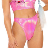 Metallic High Waist Bottom by J Valentine JV-FF264 color pink spectrum