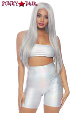 Leg Avenue | LA3776, Holographic Bandeau and Bike Shorts