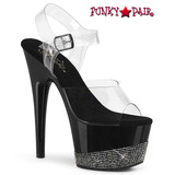 Pleaser | Adore-708-3, Rhinestones Ankle Strap Sandal