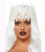 A2870, White Glitter Jeweled Crown by Leg Avenue