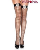 Music Legs ML-4814, Police Badge Fishnet Thigh High Stockings