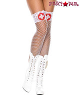 Music Legs | ML-4824, Nurse Cross Print Fishnet Stockings