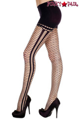 Music Legs | ML-7193, Mini Diamond Net Oval Cutout Pantyhose