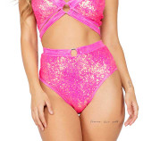 R-3809, SEQUIN HIGH WAISTED SHORT Hot Pink by Roma Costume