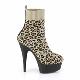 Pleaser | Delight-1002LP, Leopard Print Bootie Side View