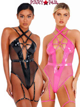 Roma | LI435, Vinyl Strappy Bodysuit