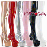 Pleaser | Adore-3000HWR, 7" Thigh High Hologram Boots