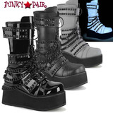 Demonia | TRASHVILLE-138, Men's Platform Studs Mid-Calf Boots