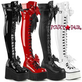 Demonia | KERA-303, Thigh High Boots with Bow Accents