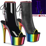 Pleaser Adore-1018RC-02,  Open Toe/Back Ankle Boot with Mutli-Color Platorm