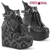 Demonia | Poison-107, Wedge Platform ankle Bootie