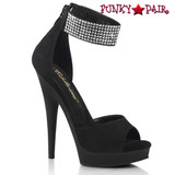 Fabulicious | SULTRY-625, 6" Rhinestone Ankle Strap Open Toe D'Orsay Sandal