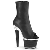 Pleaser | SPECTATOR-1012,7" Black Textured Platform Ankle Boot