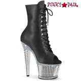 Pleaser | SPECTATOR-1021RS, Rhinestones W/Chrome Platform Ankle Boot