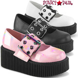 Demonia | CREEPER-230, Women's Platform Maryjane Creeper