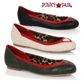 Bettie Page  | BP100-FRANCES, Two Toned Flat Shoe with Heart