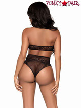 LA81646, Dotted Net Halter and High Waist Thong by Leg Avenue