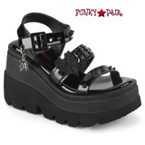 Demonia SHAKER-13, 4.5" Wedge Gothic Platform Sandal