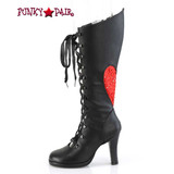 Demonia GLAM-243, Heart Design Rear Mid-Calf Boot Side View