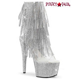 Pleaser BEJEWELED-1017RSF-7, 7" Fringe Rhinestones Ankle Boots