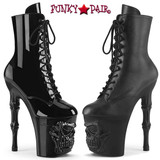 Pleaser RAPTURE-1020 8" Finger Bone Heel W/Skull Sculpted Platform