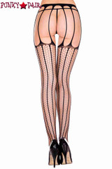 Music Legs ML-914, Hexagon Holes Suspender Pantyhose