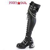 Demonia BRATTY-304,  Over The Knee Boots with Chain and Buckles