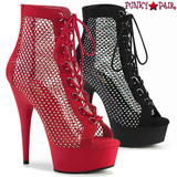 Pleaser DELIGHT-600-33RM, Peep Toe Ankle Boot with Rhinestones