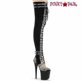 Pleaser | Flamingo-3027SP,  Lace-up Thigh High Boots