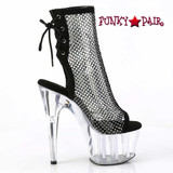 Pleaser Adore-1018RM, Rhinestones Mesh Fabric Platform Boots