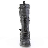 BOLT-415, Front View Knee High Combat Boots with Chains By Demonia