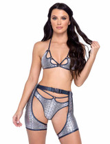 Roma R-6317 - Snake Skin Keyhole Triangle Top