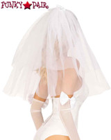 A1087, Tiered Bridal Veil Back View